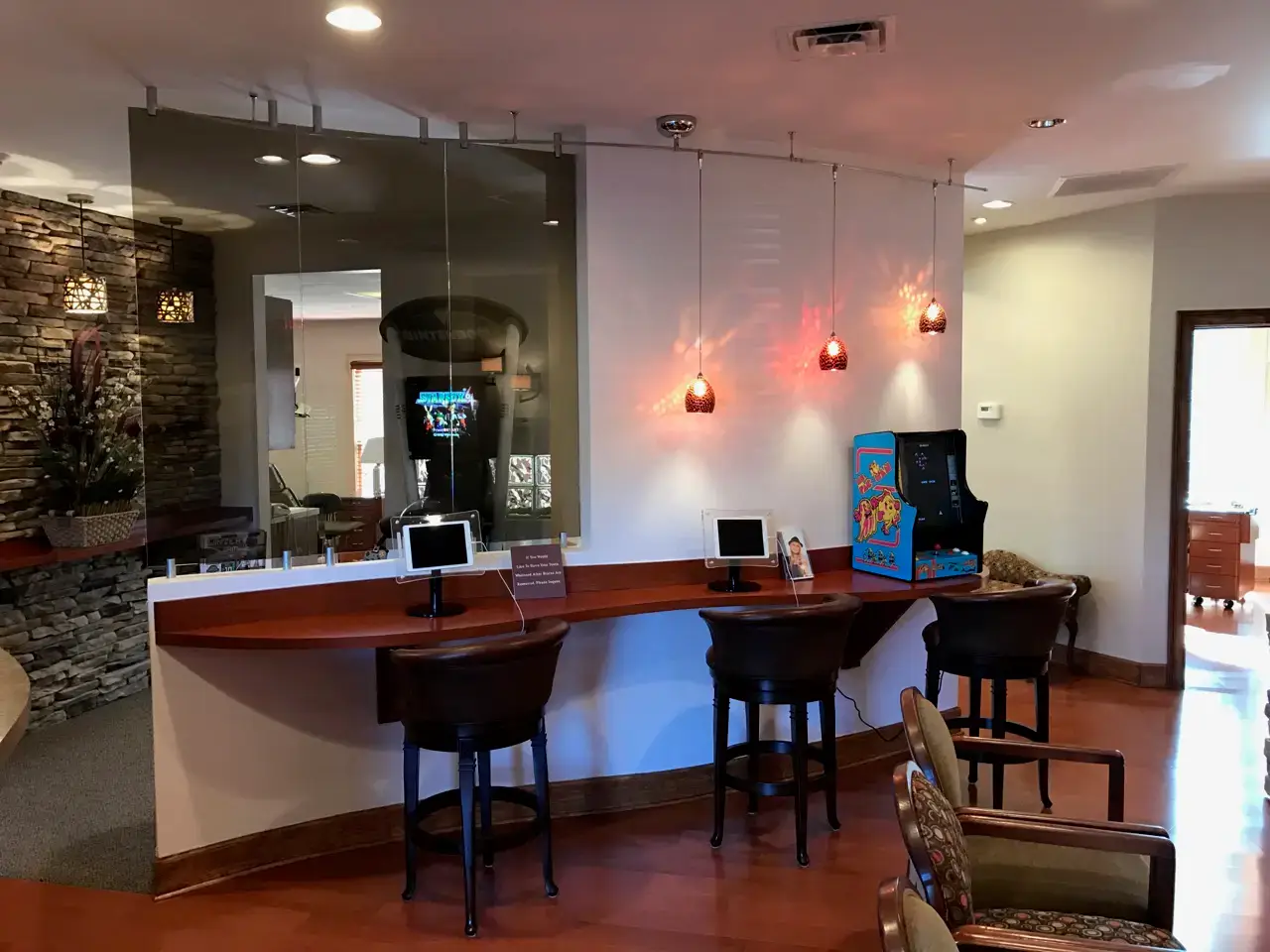 Games in waiting area for young patients