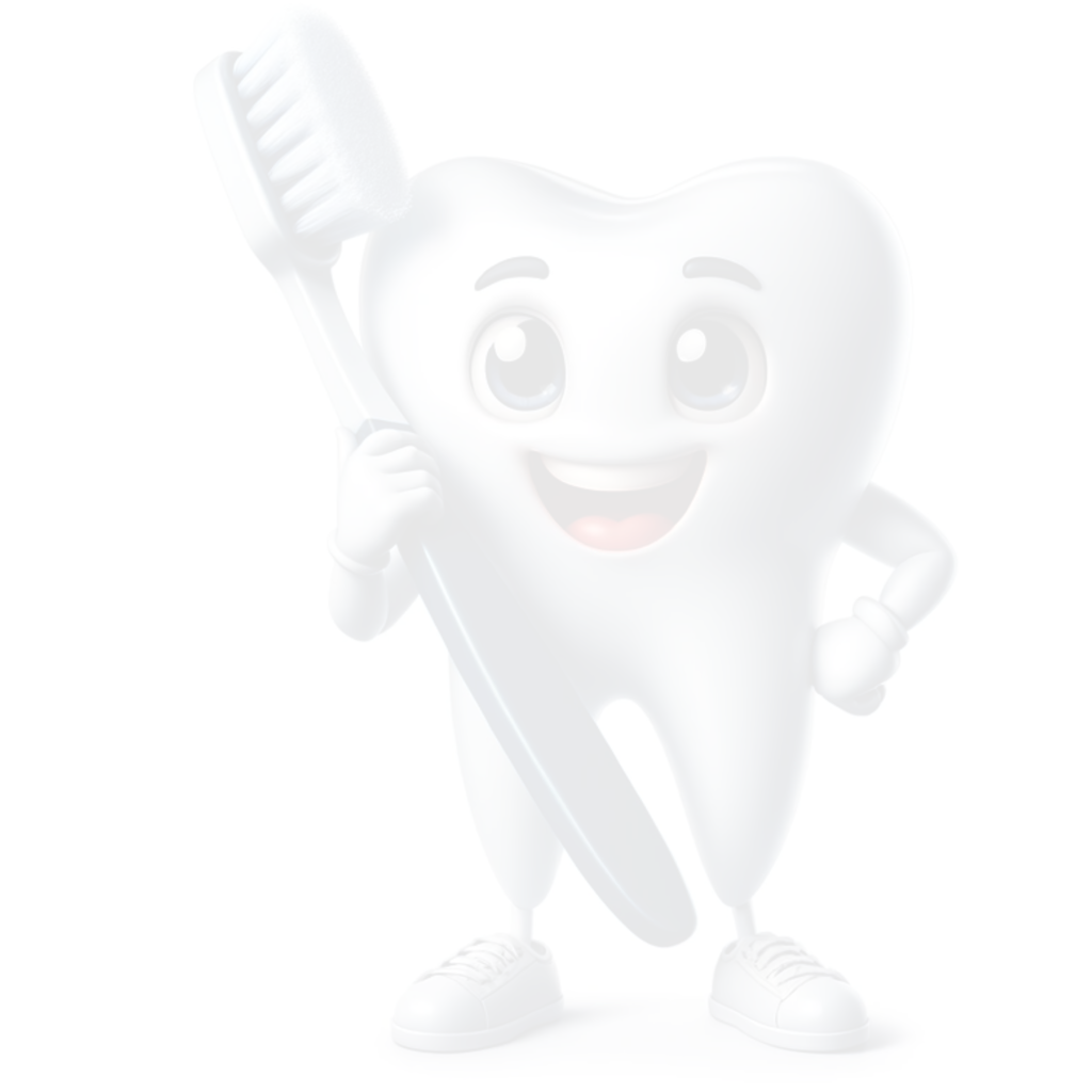 tooth characters holding toothbrush